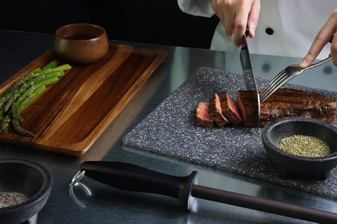 Professional 11.5 Inch Ceramic Honing Rod Has 2 Grit Options, a Firm-Grip Handle, Hanging Ring, and Japanese Ceramic. Noble Home & Chef Sharpening Rods are Perfect for Chefs! (Black, 2000/3000 Grit)