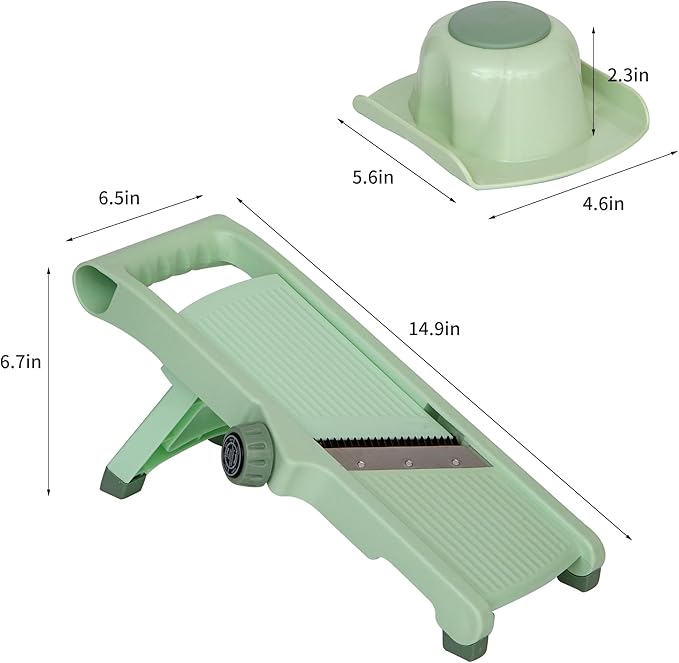 Adjustable Safe Mandoline Slicer for Kitchen, Stainless Steel Multifunction Vegetable & Fruit Cutter, Onion Potato Tomato Cabbage Apple Lemon Slicer Cutter, Multipurpose Veggie Slicer.