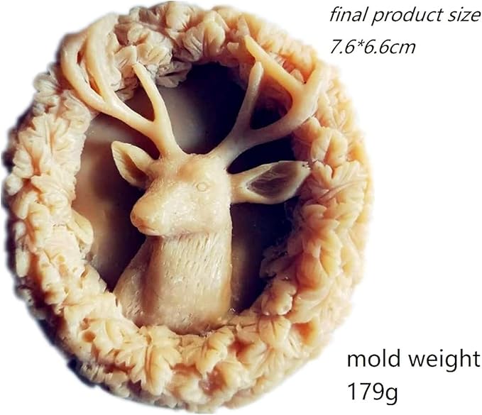 Deer Silicone Animal Soap Mold - Round Shape for Candle and Cake Decoration