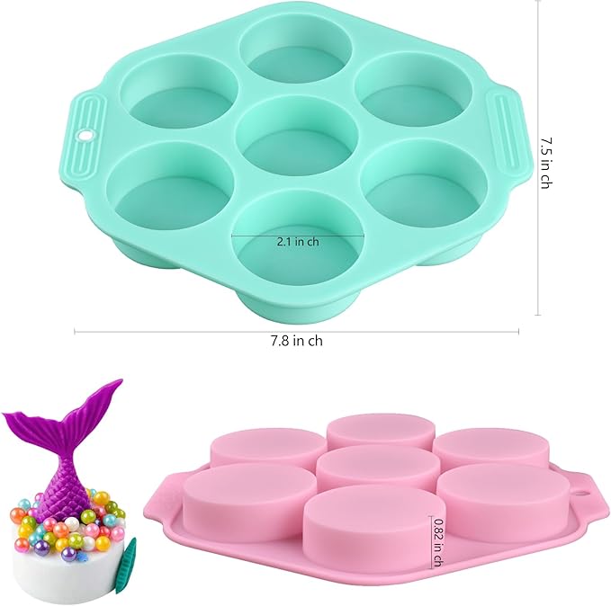 Actvty Round Chocolate Covered Cookie Molds, 3 Pcs Cylinder Chocolate Candy Silicone Molds, Perfect for Chocolate Covered Oreos, Candy, Cakes, Jelly, Muffin, Soap