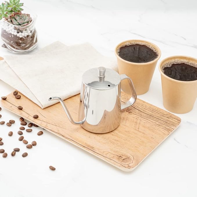 Restaurantware Restpresso 12 Ounce Gooseneck Kettle, 1 Dishwashable Pour Over Kettle - With Thermometer Hole, Non-Stick Coating, Stainless Steel Stovetop Kettle, Built-In Handle, - Restaurantware