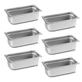 1/3 Hotel Pans 4 Inch Deep Stainless Steel Food Pan - Anti-Jam 6 Pack Steam Table Pan Set for Catering, Buffet Use, Kitchen Prep