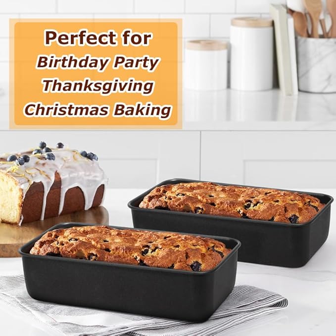 LIANYU 8 Pack Nonstick Loaf Pans for Bread Baking, 9x5 Inch Stainless Steel Baking Bread Pans, Small Loaf Tins for Homemade Brownies and Pound Cakes, Dishwasher Safe