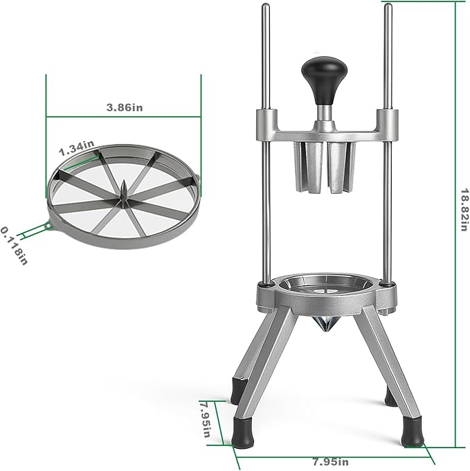 Commercial Easy Wedger Lemon Cutter Fruit Orange Lime Slicer 8 Section 304 Stainless Steel Blade Vegetable Tomatoe Potatoe Chopper Dicer for Home Bar Restaurant