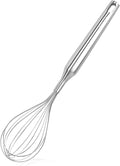 Stainless Steel Whisk for Cooking Kitchen Non Stick Balloon Wire Metal Baking Whisk Egg Beater for Blending, Whisking Beating,Dishwasher Safe, 12inch (Stainless Steel Handle)
