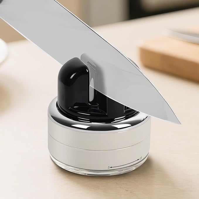 Hands Free Knife Sharpener with Suction Base Multi-Angle Pocket knives sharpene & Kitchen Knife Sharpener with Suction Base For All Knives: Chef’s, Serrated, and Hardened Steel