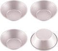 CHEFMADE Mini Pudding Pan Set, 3-Inch 4Pcs Non-Stick Egg Tart Mold Round Mini Cake and Loaf Bakeware for Oven and Instant Pot Baking (Champagne Gold)