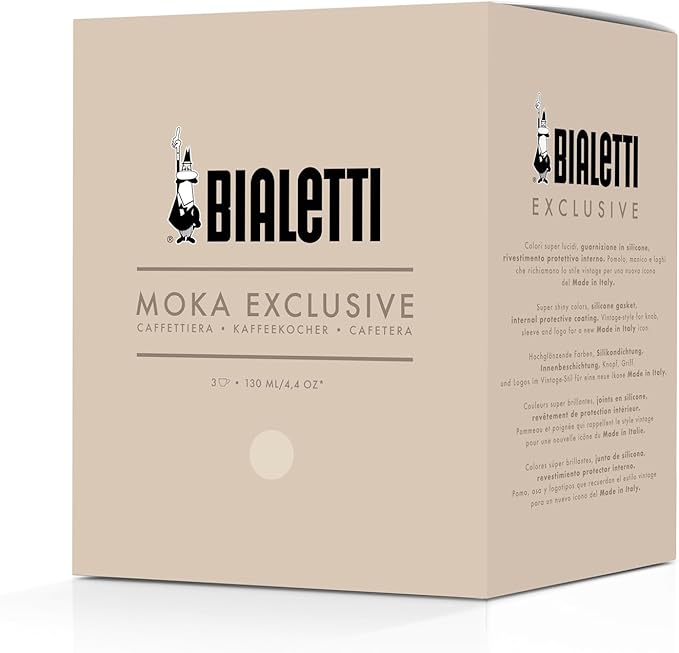 Bialetti Mocha Exclusive 3 Cup Cream Open Fire (Coffee Maker, Espresso Maker, Makinetta)