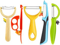 6 Pcs Kitchen Vegetable Potato Peeler Set, Including Corn Peeler, Corn Stripper for Corn on the Cob Tool, Potato, Carrot, Apple Peelers + Orange Peeler Tool, Y Peeler for Veggie & Fruit(Color-1)