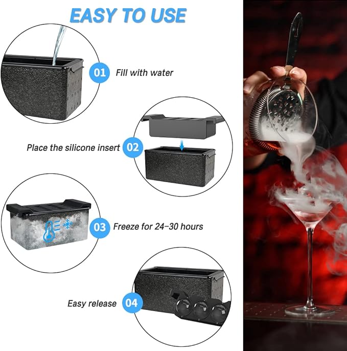 TINANA Ice Sphere Cube Maker, 2 Inch Crystal Clear prepare 8 Large Round Balls, for Cocktail, Whiskey & Bourbon Drinks, Gifts for Men