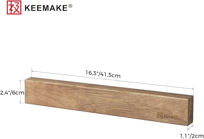 KEEMAKE Magnetic Knife Holder for Wall 16 inch Acacia Wood Knife Magnetic Strip, Powerful Neodymium Magnet Knife Hanger Knife Bar for Kitchen knives