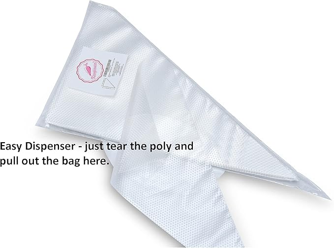 Keenpioneer 10-Inch Disposable Decorating & Pastry Bags, Tipless Icing Piping Bag for Cake, Cream Frosting and Cookie Decoration, Pack of 100 (Clear)