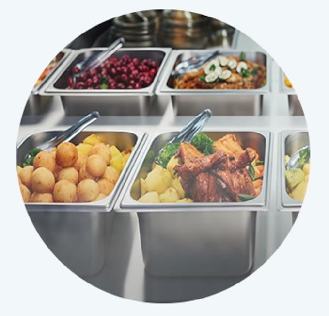 5 Pack Stainless Steel Hotel Pans，1/3 Size，6" Deep Steam Table Pan，Commercial Food Storage Containers Stackable Metal Steamer Pan for Hotel Restaurant Buffet Party (1/3 Size x 6" Deep)