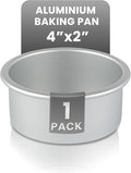 Restaurantware-Met Lux 4 x 2 Inch Straight-Sided Baking Tin, 1 Round Cake Pan - Oven-Ready, Freezable, Anodized Aluminum Round Baking Pan, Greaseproof, For Layer Birthday Cake