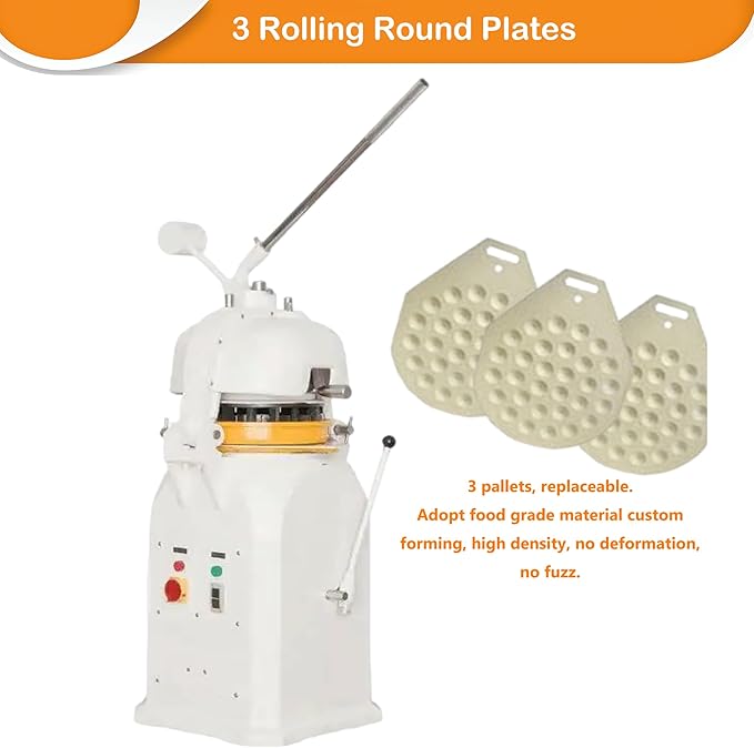 INTSUPERMAI 26 PCS Dough Divider Rounder Machine Semi-Automatic Electric Commercial Dough Splitting Ball Machine Burger Dough Cutter Rounder Machine 50-150g 110V