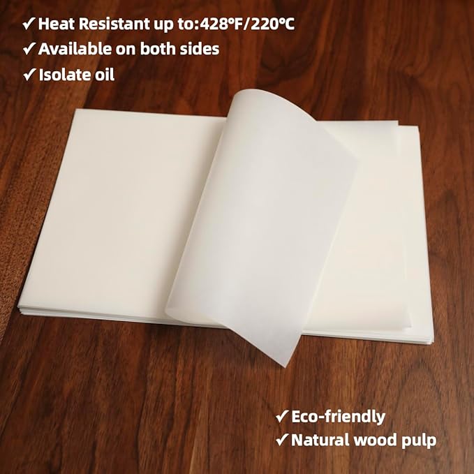 1600/Case 18x26 Inch Full Size Baking Parchment Paper Bulk - Non-Stick & Grease-Proof, 428F Reusable Bun/Sheet Pan Liners for Bakeries, Restaurants (White 18.1"×26"(46×66cm) 1600 sheets)