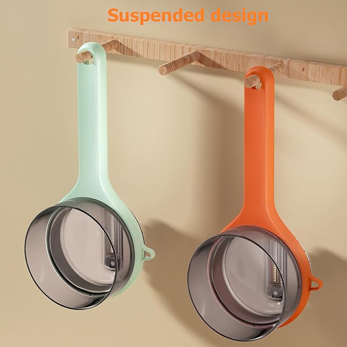 Peeling Knife With Storage Box, Fruit And Vegetable Peeler With Container, Double-Sided Stainless Steel Multi-Function Peeler For Home Kitchen (A-1pcs Orange)
