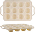 2 Pack Silicone Muffin Pan with Metal Reinforced Frame, 12 Cups Regular Size Silicone Cupcake Pan, Nonstick silicone Cupcake Molds for baking Homemade Muffins, Cupcakes, Egg Bites