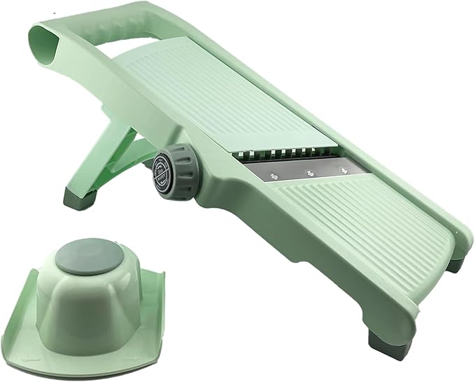 Adjustable Safe Mandoline Slicer for Kitchen, Stainless Steel Multifunction Vegetable & Fruit Cutter, Onion Potato Tomato Cabbage Apple Lemon Slicer Cutter, Multipurpose Veggie Slicer.