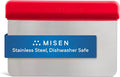 Misen Stainless Steel Bench Scraper - Versatile Food Scraper with Walnut Handle - Ideal for Kitchen, Pastry & Dough - Durable Cutting Board Scraper Tool - Effortless Transfer into Pots & Pans - Red