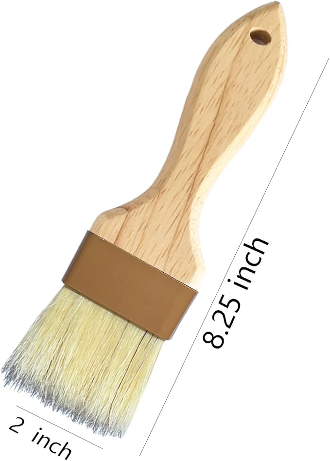Pastry Brush,2 inch Basting Brush for Cooking and Baking,Natural Bristle Food Brush for Oil & Sauce,No Bristles off,Easy Clean,Durable Kitchen Marinade Butter Culinary Utensil (2 Pack)