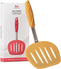 Kitchen Mama WaltzGrip Platinum Silicone Pancake Spatula Turner: Heat-Resistant, Slotted Tapered Head, Stainless Steel Core, Durable, Dishwasher-Safe, Ideal for Flipping and Wok Use (Yellow)