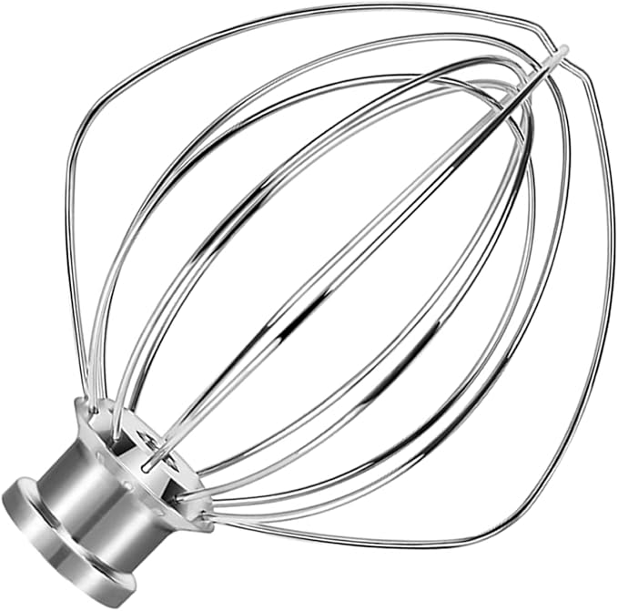 KN256 Stainless Steel Whisk for KitchenAid 6 Qt Bowl-Lift Stand Mixer, 6-Wire Whip Compatible with KV25, KP25, KP26, KL26, KD26, KP26, Heavy Duty 18/8 Stainless Steel, Dishwasher Safe, No Residue