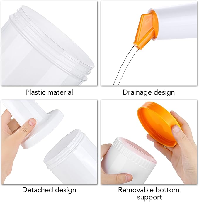 Ruisita 4 Pack Fruit Juice and Liquor Pour Bottles 34 oz Bar Juice Containers Plastic Pour Bottles with Stainless Steel Bottle Pourer Tapered Spout in 4 Colors for Liquor Juice Store