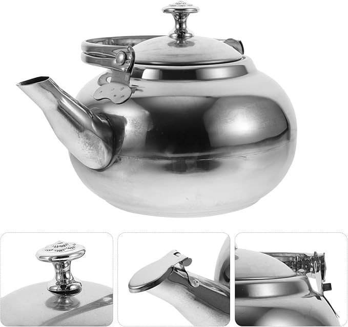 Hemoton Stainless Steel Tea Kettle with Infuser 1.2L Whistling Stove Top Kettle for Home and Camping Use