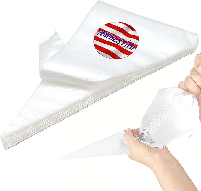XXL 26in Pastry Bags Disposable, 100 Pcs 26 Inch Decorating Piping Bags for Frosting, Royal Icing, Professional Cake Supplies for Baking and Decorating