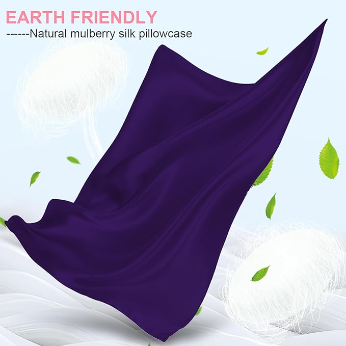 Mulberry Silk Pillow Cases 2 Pack Queen Size 20x30 Inches with Hidden Zipper, Ultra Smooth and Soft Breathable Cooling Silk Satin Pillowcase Set of 2, Better for Hair and Skin, Gifts for Women Men