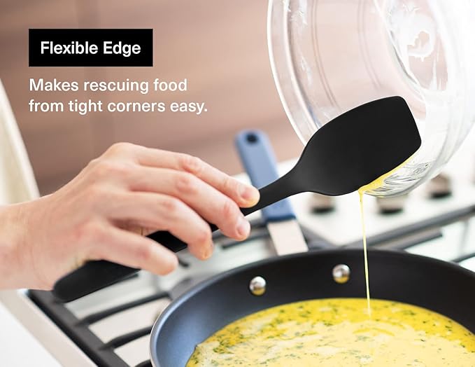 Misen Spoontula - Dishwasher Safe, Heat resistance, Nonstick Safe - Professional-Grade Versatile Kitchen Tool for Stirring, Spponging, Folding and Flipping - 4 Tools in One - Built to Last - Black