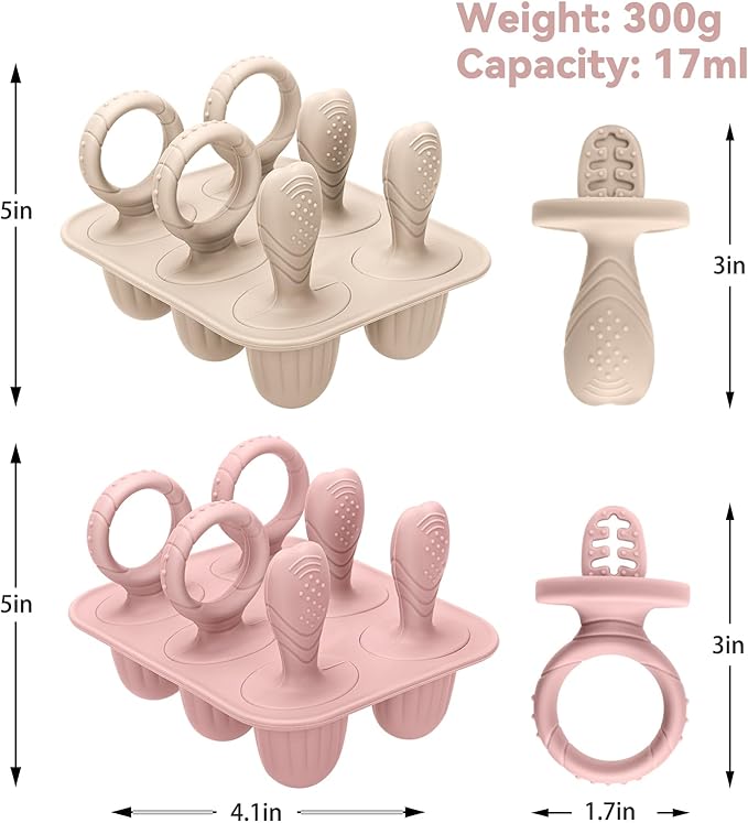 Silicone Toddlers Popsicle Molds with Sticks, 2Packs Mini Popsicles Molds for Baby Breastmilk Popsicle Molds for Teething Relief, Frozen Treats Maker Popsicle Maker Ice Pop Mold for Babies Kids