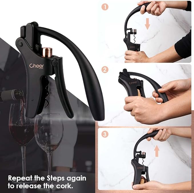 CHEER MODA Professional Corkscrew Wine Bottle Opener with Beer Opener, Sommeliers Corkscrews, High-Level Bartender Great Handling Screw Puller