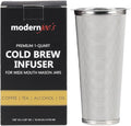 MODERNJOE'S Premium Cold Brew Coffee Filter for 1 Quart Wide Mouth Mason Jars. Cold Brew Coffee Maker. Perfect for Iced Coffee and Tea. Heavy Duty Gauge 100 Micron Mesh 304 Stainless Steel
