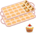 Silicone Mini Muffin Pan With Metal Reinforced Frame - 24 Cups Durable Silicone Cupcake Pan for Muffin, Cupcakes, BPA Free and Dishwasher Safe - 2 Piece Yellow