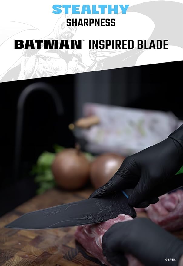 Dalstrong Chef Knife - 8 inch - BATMAN™ Shadow Black Edition - High Carbon 7Cr17MoV Steel - Black Titanium Kitchen Knife - Collection Item - G10 Handle - Chef's Knife Cooking - Sheath