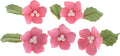 Global Sugar Art Blossoms and Leaves Edible Sugar Cake & Cupcake Flowers, Pink, Small Unwired, 24 Count with Leaves by Chef Alan Tetreault