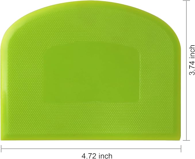 Bench Scraper Food Vegetable Chopper,Stainless Steel Pizza Dough Scraper-Flexible Plastic Bowl/Cake Scraper 5-Piece Set,Bread/Pastry/Pizza/Flour/Cheese Cutter (Yellow)