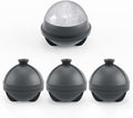 Samuelworld Large Ice Ball Maker with Lid, 4 x 2.5 Inch Round Silicone Ice Ball Mold, BPA Free, Easy To Fill Round Silicone Ice Tray, Craft Ice Maker for Whiskey, Cocktails, Gifting - Grey