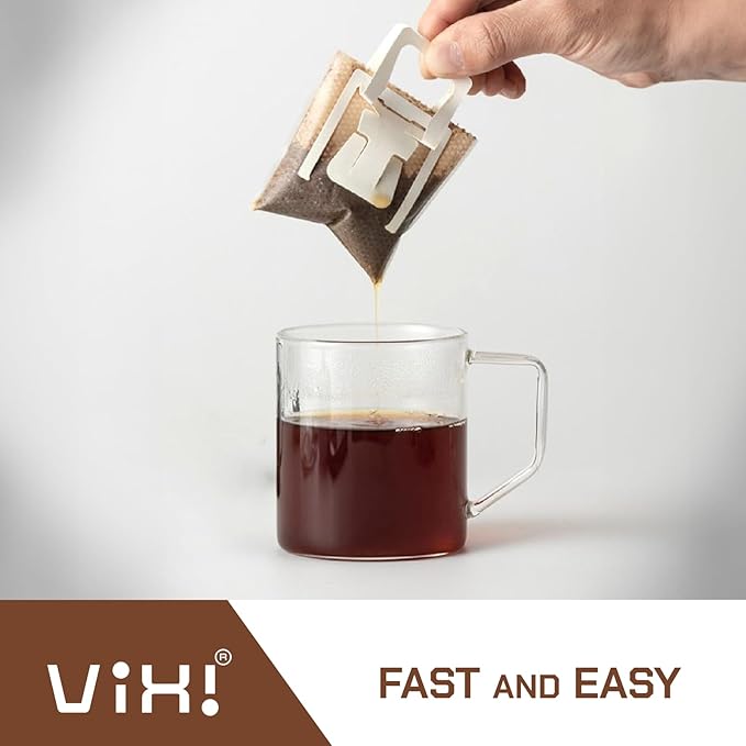 VIXI Drip Coffee Cinnamon Flavor, 16 Bags, Natural Vietnamese Ground Coffee, Blended, Medium Roast, Hanging Ear, Disposable, Balanced Taste, Single Serve, Perfect for Camping