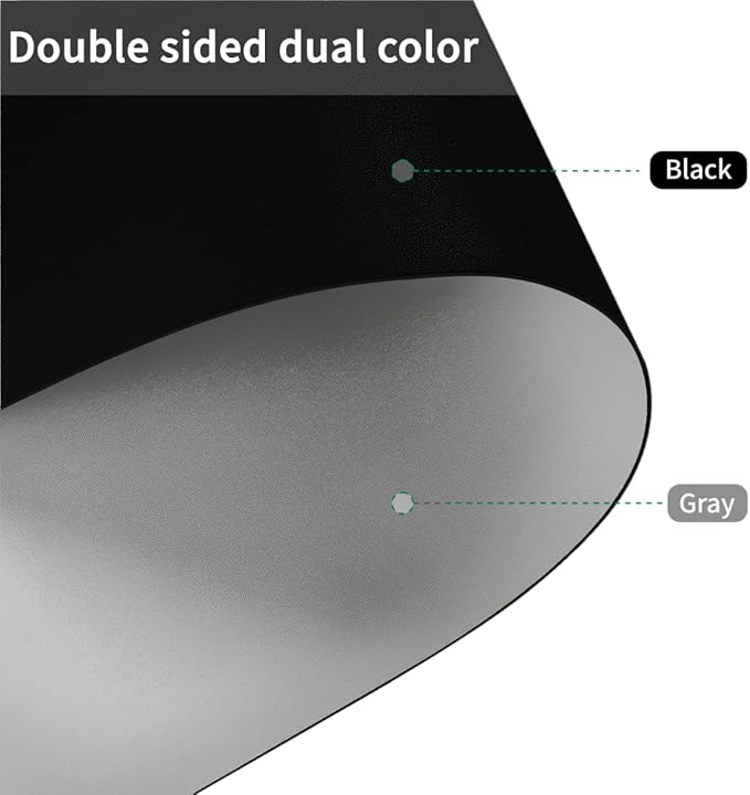 Leather Table Cover,1.8mm Thick,42x84 Inch Table Protector,Table Protector for Dining Room Table,Table Protectors for Rectangle Tables.(Black+Gray,42x84)