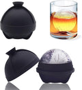 Ice Ball Molds, 2 Pack Sphere Molds With Built-in Funnel, Silicone Freezer Press Maker for 2.5 Inch Round Cubes - Whiskey, Cocktails, Bourbon