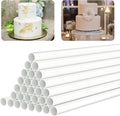 White Plastic Cake Dowel Rods for Tiered Cake Construction and Stacking Supporting Cake Round Dowels Straws with 0.4 Inch Diameter (12 Inch)