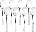 8 Pieces Extra Large Serving Spoons Set, 11 Inch Serving and Slotted Spoon, Stainless Steel Cooking Spoons, Serving Utensils for Kitchen Buffet Parties