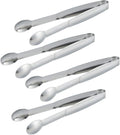MSY BIGSUNNY 6" Premium Stainless Steel Sugar Cube Tongs Ice Tongs, Mini Serving Tongs Appetizers Tongs - Set of 4 (Silver)