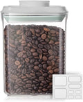 Ankou Food Airtight Containers (1500ml) 1.5 Qt Pop Up Food Formula Container With Lids, Bpa-Free One Button Open Stackable Container for Coffee Tea Brown Sugar Cereals - 8 Labels - Clear