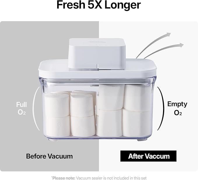 VAKUEN Premium Airtight Food Storage Containers, 2PC-SET(0.53qt), Smart One-Click Seal Lid, Patented Double Silicone Lining, 100% Leak Proof, BPA-FREE, Dishwasher, Freezer & Microwave Safe