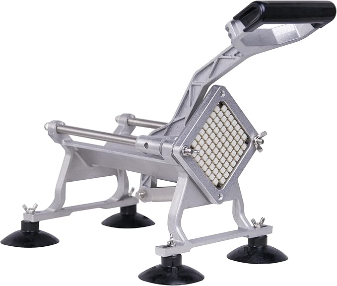 Hakka French Fry Cutter, Commercial Potato Slicer Stainless Steel French Fries Machine with Suction Feet for Patatoes/Carrots/Cucumbers, including 3 Blades(1/4", 3/8",1/2")