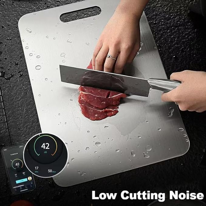 Katuchef Titanium Cutting Board 2025 New Upgrade Pure Titanium Cutting Boards for Kitchen Double Sided Cutting Boards Non Toxic,Hygiene Durable Chopping Board Suitable for Dishwasher Safe(11.4 * 7.9)